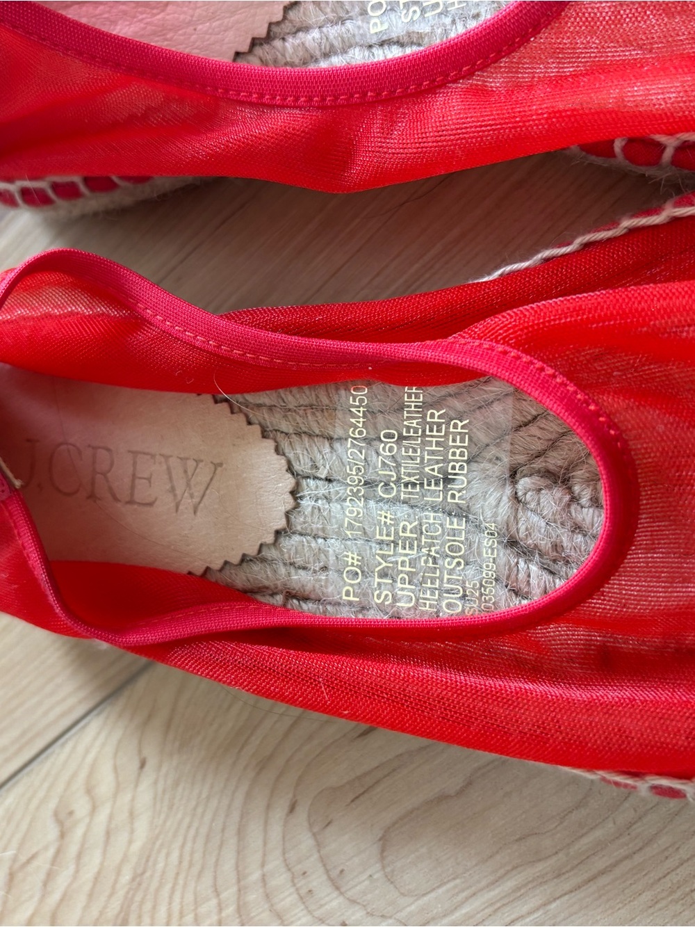 J. Crew Bright Red Canvas Espadrilles - Picture 2 of 3